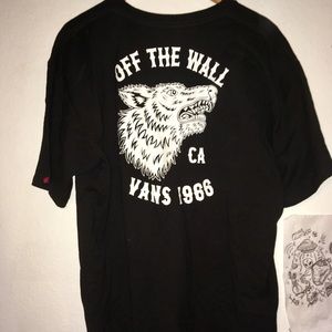 vans logo tee shirt black ♣️